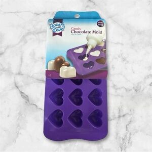 Baked with Love Purple Heart Candy Chocolate Mold NWT